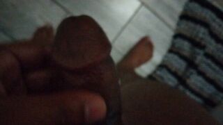 Horny guy cumshot in bathroom - porn video