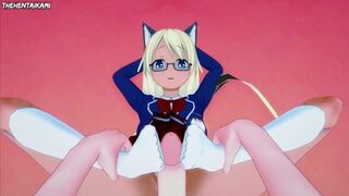 Nakuru from Mayo Chiki Gives You A Footjob Hentai POV - porn video
