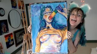A very naughty self portrait painting - porn video