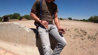 Putting a vibrator in a condom and cumming in public - porn video